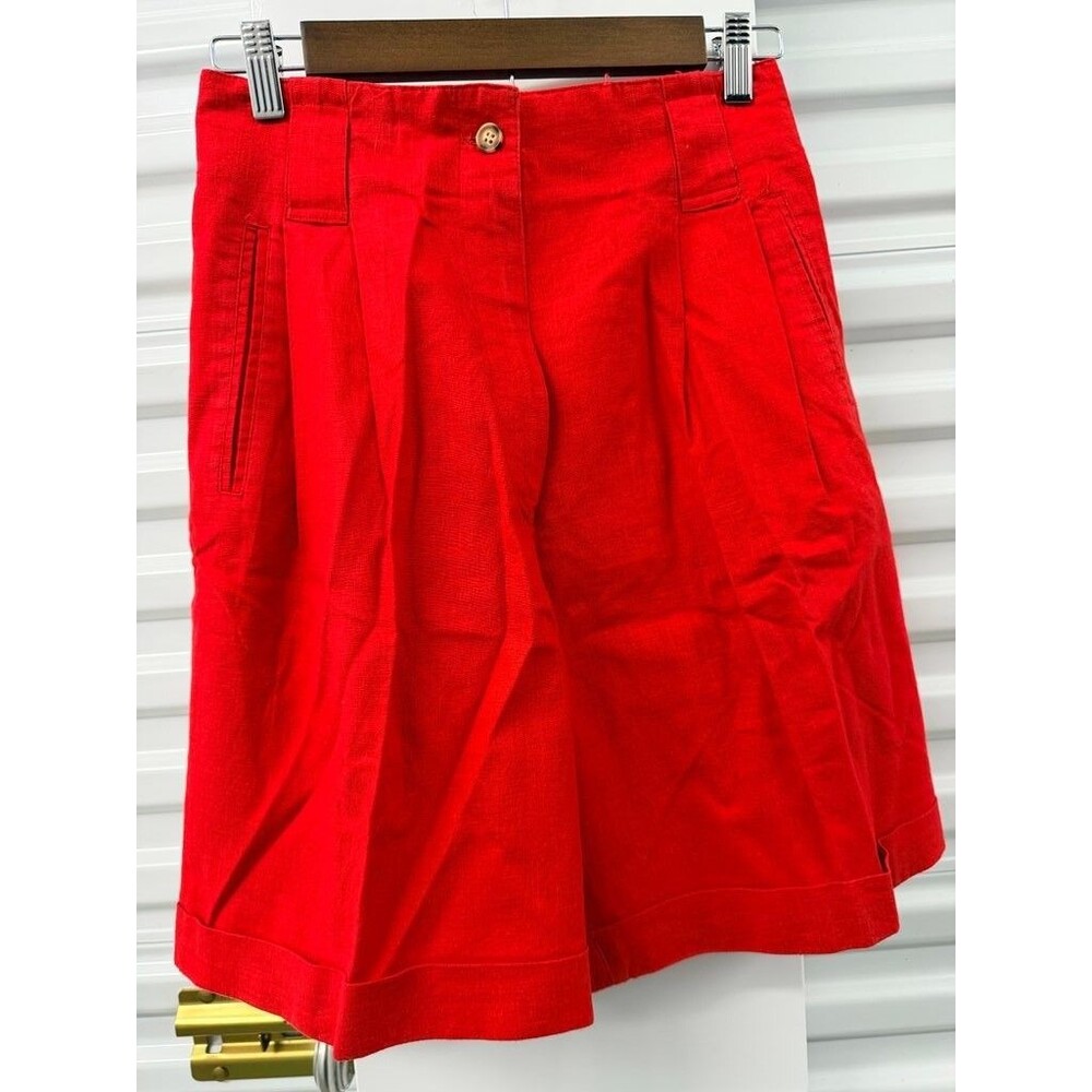 Rafaella Women's Red Linen Blend Shorts Size 6